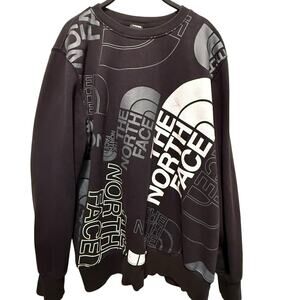 The North Face Men’s Sweatshirt XL Black Graphic Logo Crewneck‎ Pullover